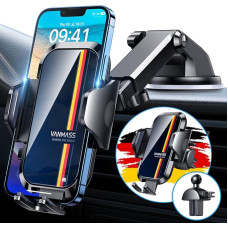 VANMASS Mobile Phone Holder Car [Upgrade Version Bombproof] 4-in-1 Suction Cup Ventilation Mobile Phone Holder Car with Adhesive Pad Mobile Phone Holder Car Universal Fits iPhone 16 Pro Max Plus 15 14