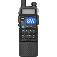Baofeng BF UV-5R kolmekordne 8/4/1 vatti suure võimsusega pikamaa kahesuunaline raadio (144MHz-146MHz VHF ja 430MHz-440MHz UHF), kahesageduslik kaasaskantav Walkie Talkie 3800mAh akuga (must)