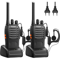 Baofeng Walkie Talkie PMR446 kahesuunaline raadioside Professional 16 kanaliga intercom 2 tk laetav saatja ja vastuvõtja komplekt koos kõrvaklappide ja LED-valgusega
