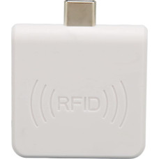 RFID ID mobiiltelefoni kaardilugeja, Portable Contactless USB C 125 kHz Smart Card Reader, Built-in Buzzer, Fast Card Reading, Toetab PC Phone Tablet, Plug and Play (White), Valge), White