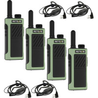 Retevis RB666P Walkie Talkie, professionaalne Walkie Talkie, kiirlaadimine, 1500mAh, tüüp C PMR446, VOX, Squelch, laetav kahepoolne raadio restoranidele, jaemüük (4 Pack, must)