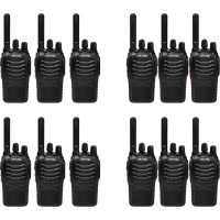 Walkie Talkie PMR446 tasuta kahesuunaline raadio, pofung PT88E 16-kanaliline professionaalne laetav pikamaa Walkie Talkie USB-laadimisjaama ja kõrvaklappidega, must, 12-ne pakett