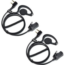 UAYESOK G Form Walkie Talkie kõrvaklapid raadiokomplektid PTT-mikrofoniga, mis ühilduvad 2 Pin Kenwood Baofeng UV-5R 888S BF-F8HP UV-82 Quansheng UV-K5 Retevis TYT Security traadita tarvikud (2