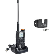 QUANSHENG UV-K5 raadio 5W Walkie Talkie pikamaa laetav käsiraadio täiskasvanutele Politsei raadio FM, NOAA, C-tüüpi laadimine, 200 kanalit (UV-K5 koos hoidjaga)