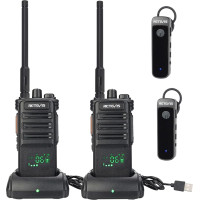 Retevis RB689 raadio, pikamaa käsiraadio koos juhtmeta kõrvaklappidega, 2600 mAh, VOX, taskulamp, Walkie Talkie tootmisele, ohutusele (must, 2 tk)