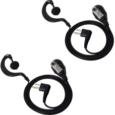 UAYESOK G-kujulised kõrvaklapid Politsei turvalisus Walkie Talkie peakomplekt PTT-mikrofoniga Motorola CP040 CP140 Hytera Midland Radio 2 Pin (2 Pack)