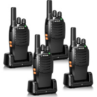 Retevis H777 Walkie Talkie, raadio, 4 tk komplekt, C-tüüpi laadimiskaabel, ühe puudutusega sidumine, vastupidav käsiraadio, professionaalne, litsentsivaba Walkie Talkie turvalisus (4 tk, must)