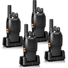 Retevis H777 Walkie Talkie, raadio, 4 tk komplekt, C-tüüpi laadimiskaabel, ühe puudutusega sidumine, vastupidav käsiraadio, professionaalne, litsentsivaba Walkie Talkie turvalisus (4 tk, must)