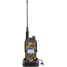 Retevis EZTalk 62 Walkie Talkie, Dual Band 2200mAh Li-ion aku, ühe nupuga Mute Switch, 7 jahikõne, IP67 veekindel, Walkie Talkie 10km jahile, Airsoft (1 tk, Camouflage)