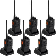 Retevis RB646 Walkie Talkie, IP67 veekindel raadio, laetav, VOX, PMR446 häirehäire, litsentseeritud tasuta käsiraadio täiskasvanutele, hotellile, ohutusele (must, 6 tk)