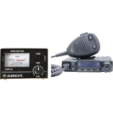 CB-raadio PNI Escort HP 6500 Multistandard 4W AM-FM 12V ASQ RF võimendus Sigaretisüütaja pistik sisaldub PNI-HP-6500 & Albrecht MID05SWR20 - mõõtja