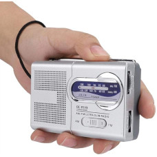 Bewinner AM/FM multifunktsionaalne taskuraadio koos pikendatava antenniga, HD Sound Dual Band väike raadio teleskoopantenniga, 9 x 5,7 x 2,2 cm, valge