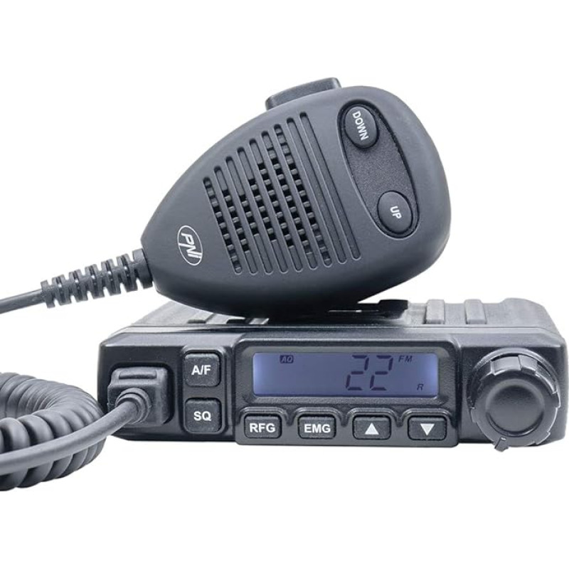 PNI Escort HP 6500 CB-raadio Multistandard 4W AM-FM 12V ASQ RF võimendi Sigaretisüütaja pistikuga kaasas