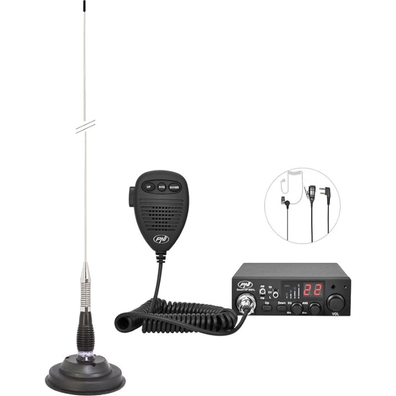 CB raadiokomplekt CB PNI Escort HP 8001L ASQ + CB antenn PNI ML100, sigaretisüütaja pistik ja HS81L kõrvaklapid kaasa arvatud