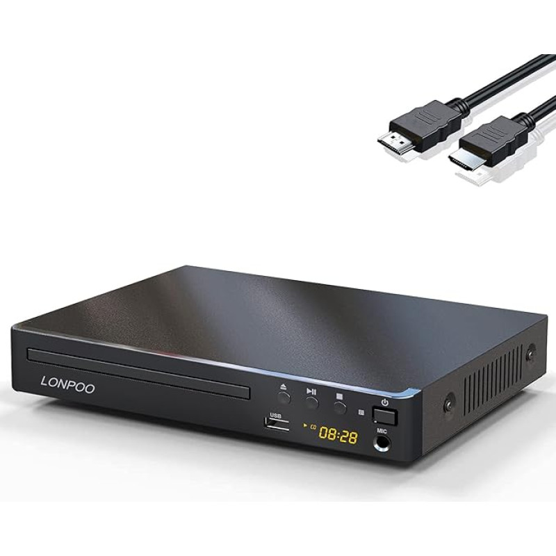 Lonpoo DVD-mängija koos HDMI-kaabliga