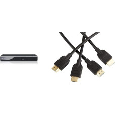 Panasonic DVD-S700EG-K DVD-mängija (Multiformaatne taasesitus koos xvid, MP3 ja JPEG, USB 2.0, HDMI, SCART) Must & Amazon Basics Kiire HDMI-kaabel 2.0, 1,8 m, 2 tk.