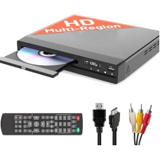 ZUMKUNM 2025 mudel 1080P Region Free HDMI DVD mängija TV, Smart TV, projektor Mini DVD mängija koos USB, CD & MP3 HDMI kaabel, RCA kaabel & kaugjuhtimispuldiga kaasas