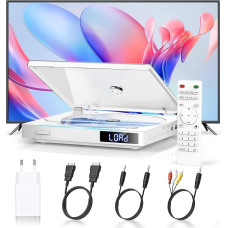 HDMI DVD-mängija telerile, DVD-mängija telerile koos kõigi piirkondadeta, mini DVD-mängijad USB-pordiga, mälu taasesitus, kaugjuhtimispult, HDMI, RCA ja AUX-kaabel kaasas