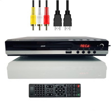 DVD mängija HDMI/AV väljunditega telerile, kõik piirkonnad, 1080P Full HD, USB multimeedia funktsioonid, kaugjuhtimispult