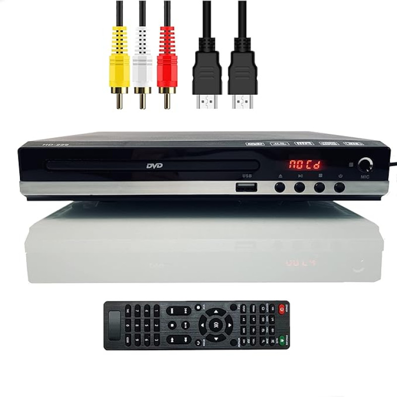 DVD mängija HDMI/AV väljunditega telerile, kõik piirkonnad, 1080P Full HD, USB multimeedia funktsioonid, kaugjuhtimispult