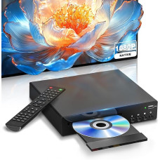 Kompaktne DVD-mängija HDMI-porti, Full HD 1080P DVD CD-mängija teleri jaoks, mis toetab NTSC/PAL-süsteemi, integreeritud USB-port, piirkondadeta DVD-mängijad, mis ühilduvad Smart TV / helisüsteemiga