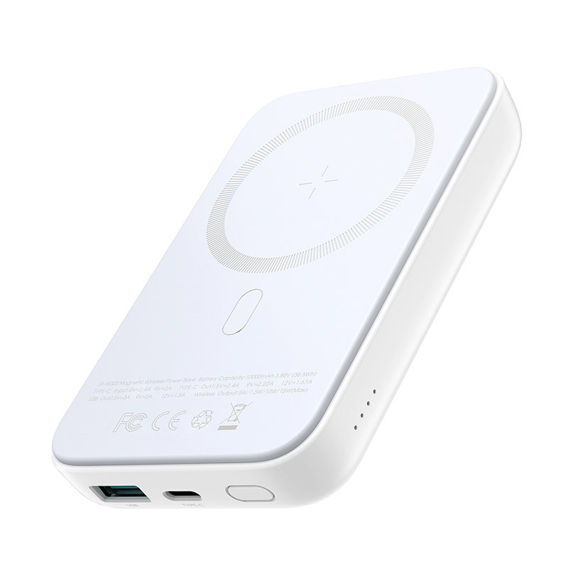 Mini Power Bank 10000mAh magnetiline koos QC PD USB-C laadijaga valge