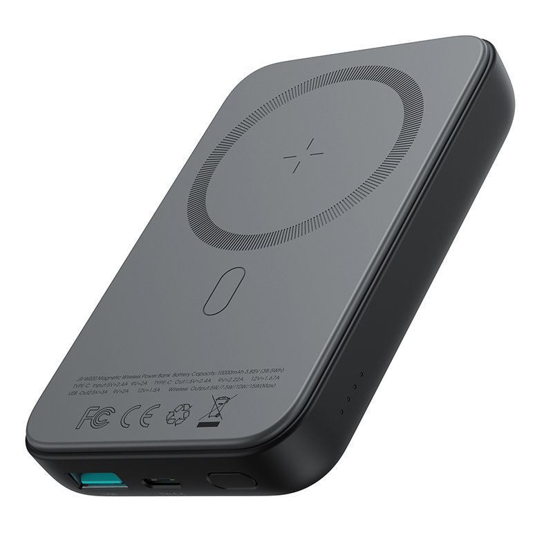 Mini Power Bank 10000mAh magnetiline koos QC PD USB-C laadijaga must
