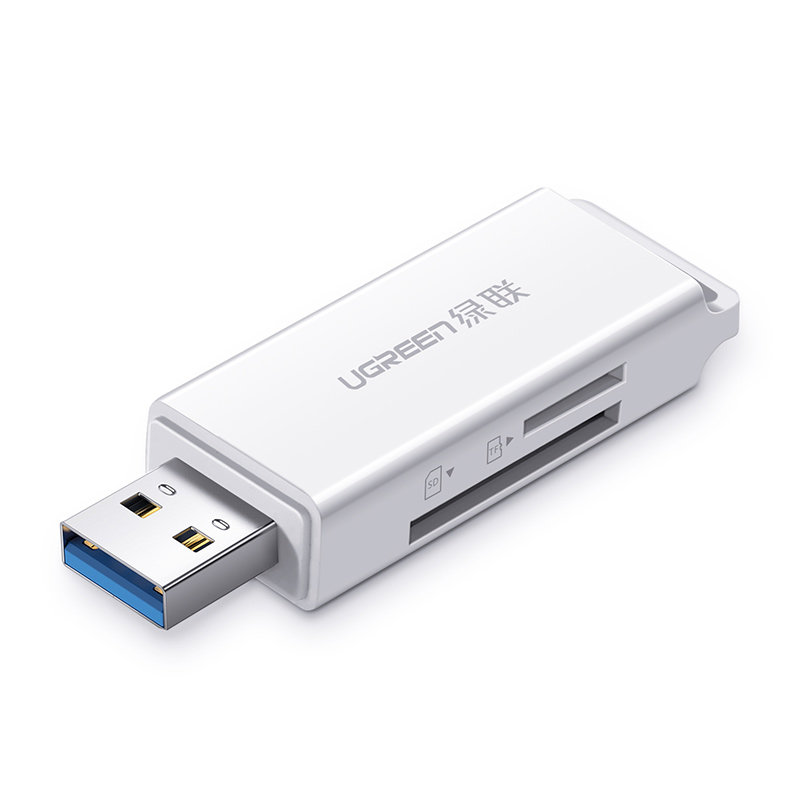 TF SD mälukaardi lugeja USB 3.0 all valge