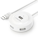 4-in-1 HUB splitter adapter USB 2.0 kuni 4x USB-A 480Mbps 1m valge