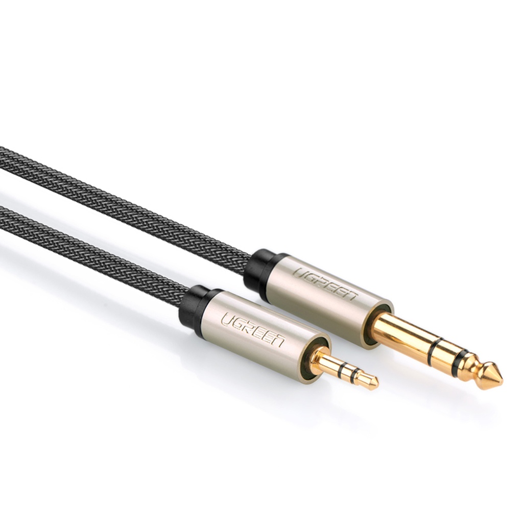 Audio adapter cable TRS mini jack 3.5mm - jack 6.35mm 1m grey