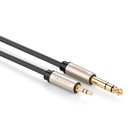Audio adapter cable TRS mini jack 3.5mm - jack 6.35mm 1m grey