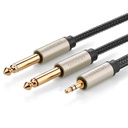 Audio splitter cable mini jack 3.5mm - 2x jack 6.35mm 1m grey