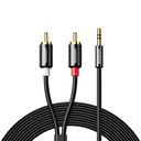 Helikaabel 3,5 mm minipesa - 2RCA 1,5m must