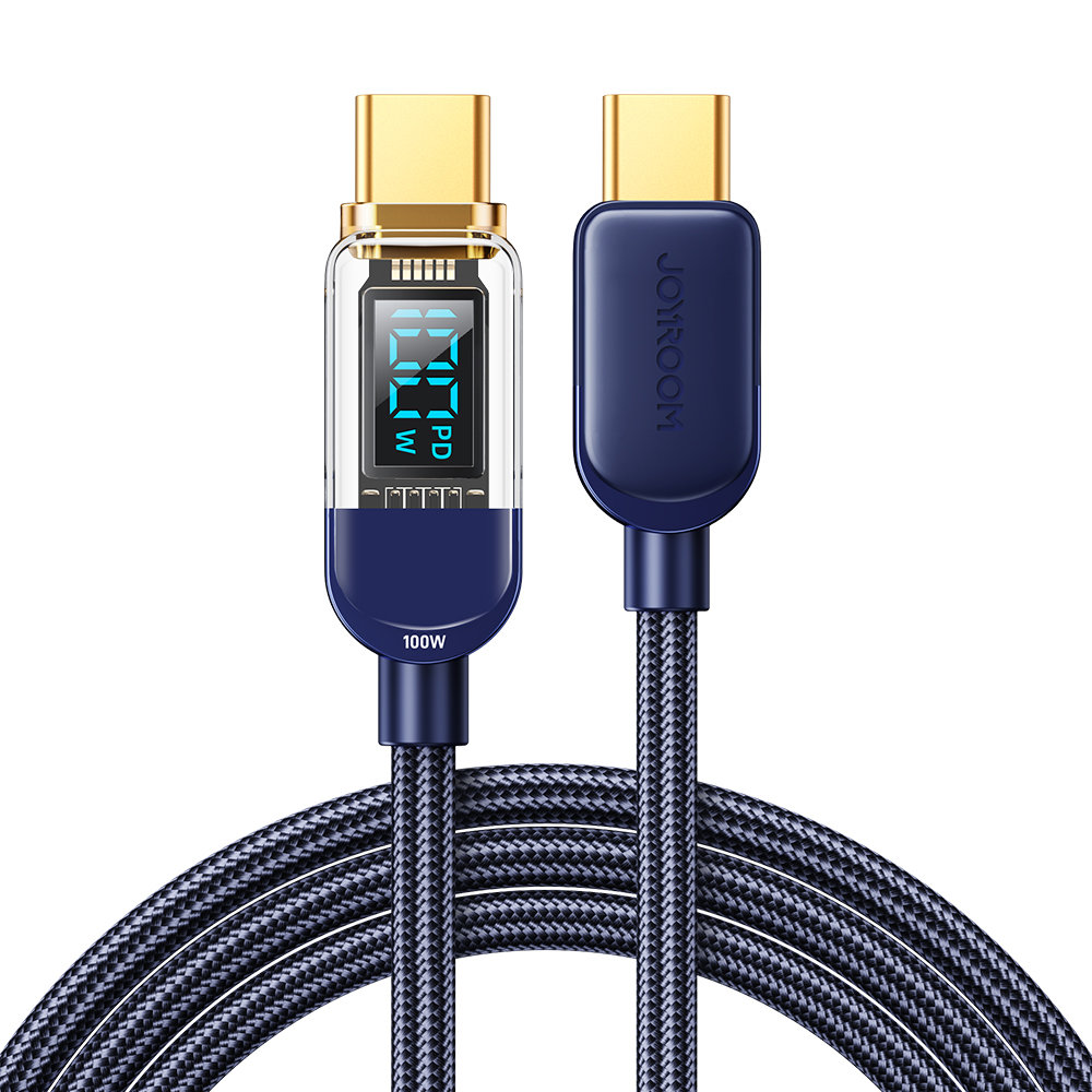 USB-C kaabel kiireks laadimiseks ja andmeedastuseks 100W 1,2m sinine