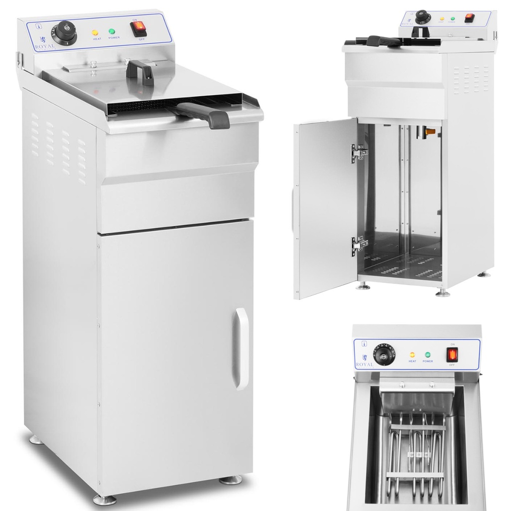 Freestanding electric fryer on cabinet 400V 16L