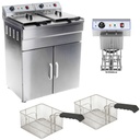 Double chamber fryer with cabinet 400V - 2x10L