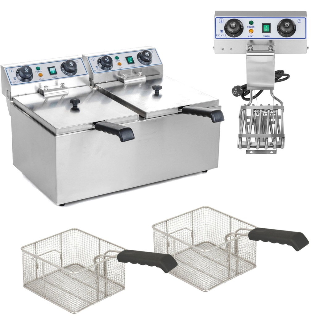 Electric double fryer TIMER 2x9L