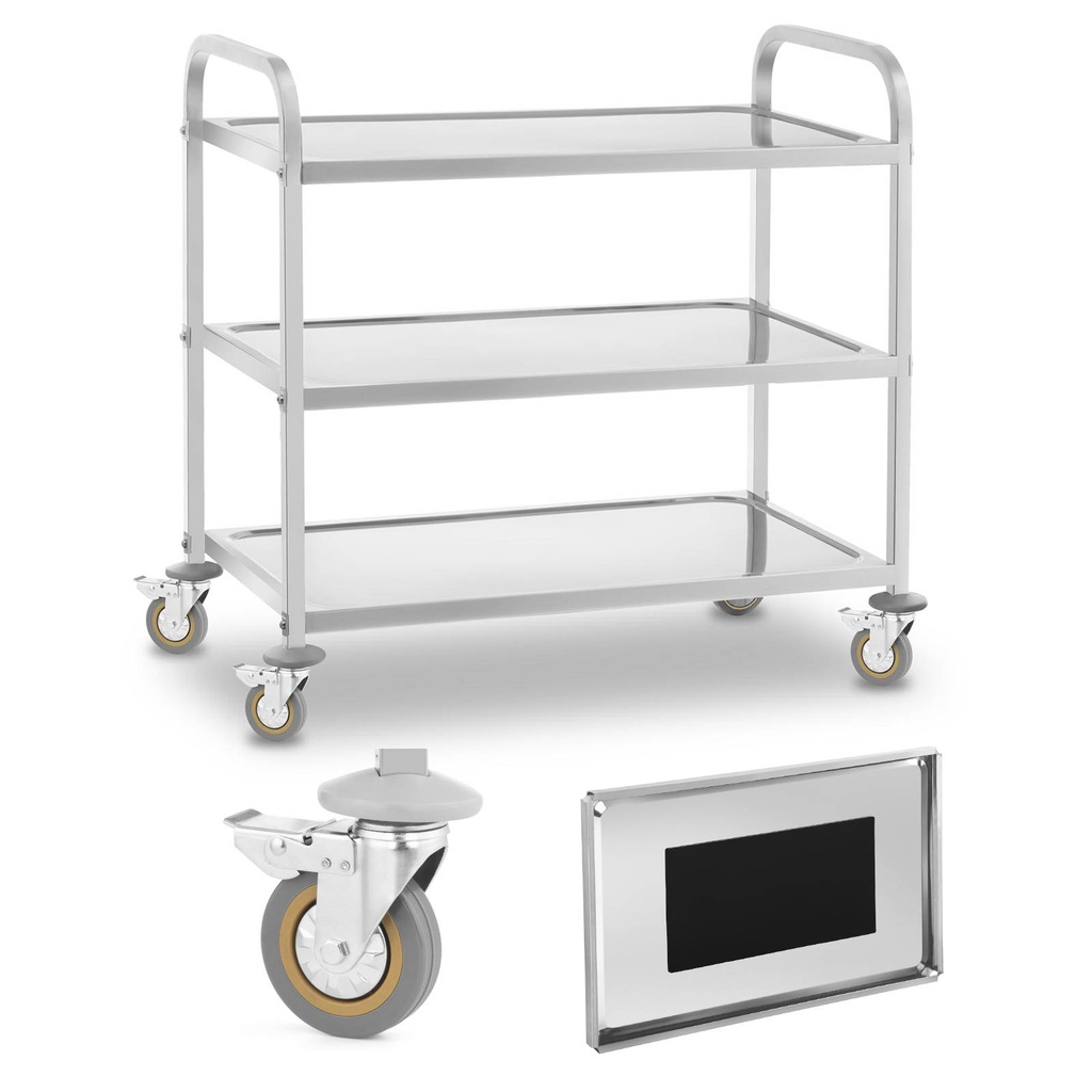 3-shelf stainless steel waiter's cart