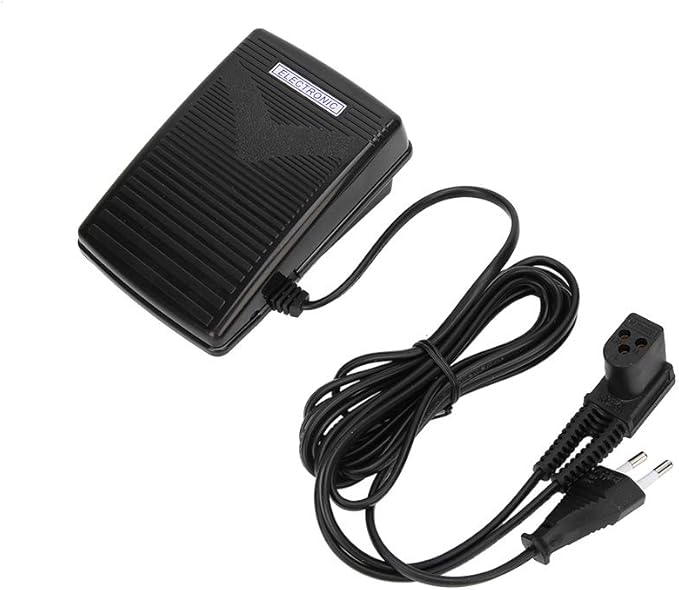 Nähmasciefußpdlgr670, 220 V Foot Control Pedal with Power Cord for Singer 974 Sewing 220 V Foot Switch Home Sewing Machine Electronic Foot Control Cable Machine (EU Plug) with Power Cord for Singer