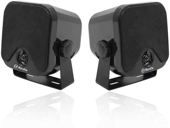 100 W 10.2 cm Mini Marine Speaker Waterproof Stereo Audio Speaker System for ATV UTV Motorcycle Speaker Tractor Boat Box Speaker, Black
