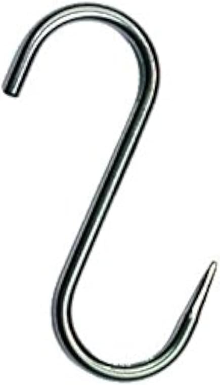 Butcher Hooks, Meat Hooks, Smoking Hooks, Wild Hooks, Stainless Steel Hooks, Stainless Steel Trout Hooks, S Hooks, 180/6 mm, Quantity: 10 Pieces
