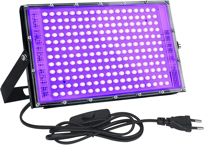 CREATESTAR LED Black Light Spotlight 150 W, UV Spotlight Flood Light 395-400 nm, IP65 Waterproof Party Light Headlight for Bar Halloween Aquarium Neon Colours Fluorescent Effects