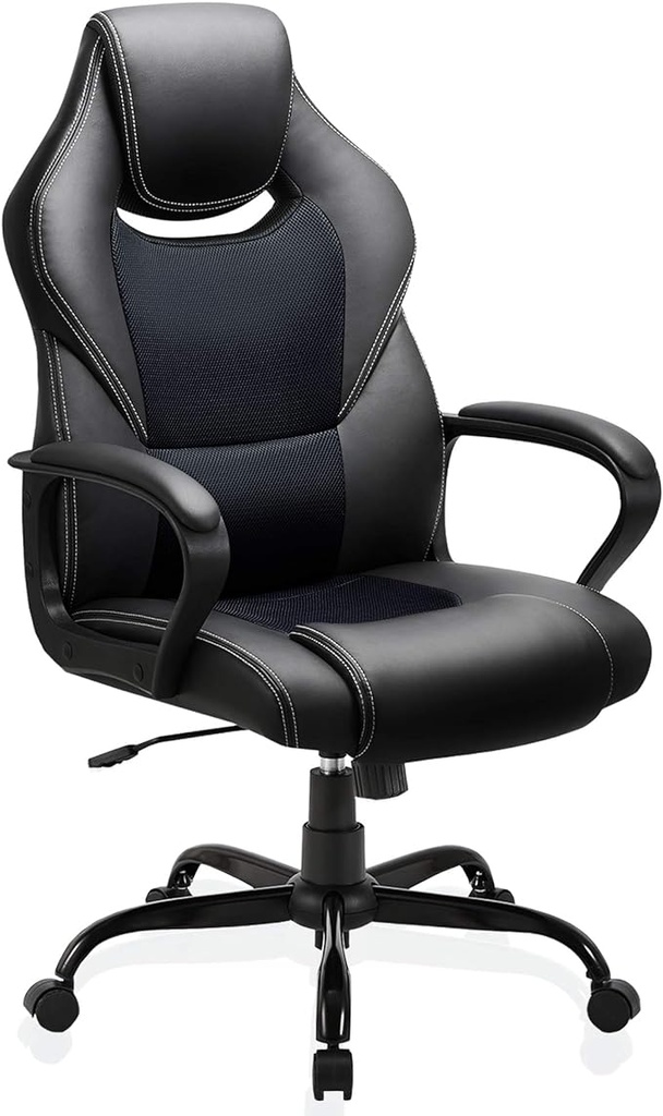 BASETBL Office Chair, Racing Chair, Gaming Chair, Desk Chair, Ergonomic Swivel Chair, Sports Seat, Office Chair with Backrest, Rocker Function, Height Adjustment, Padded Armrest Executive Chair