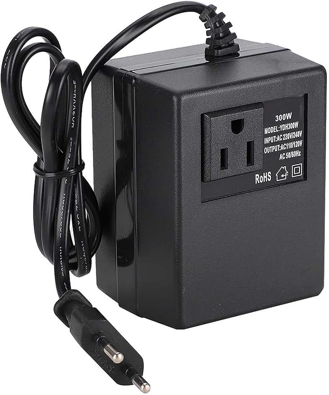 Plug Adapter 300 W, Power Transformer Voltage Converter AC 220 V to 110 V EU Adapter EU (EU Plug)
