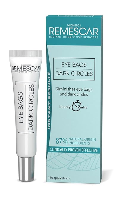 Remescar Eye Bags & Dark Circles Eye Bags Dark Circles 8ml - Eye Cream for Under Eye Bags and Under-Eye Bags Removal - Instant Treatment for Eye Bags, 180 Uses