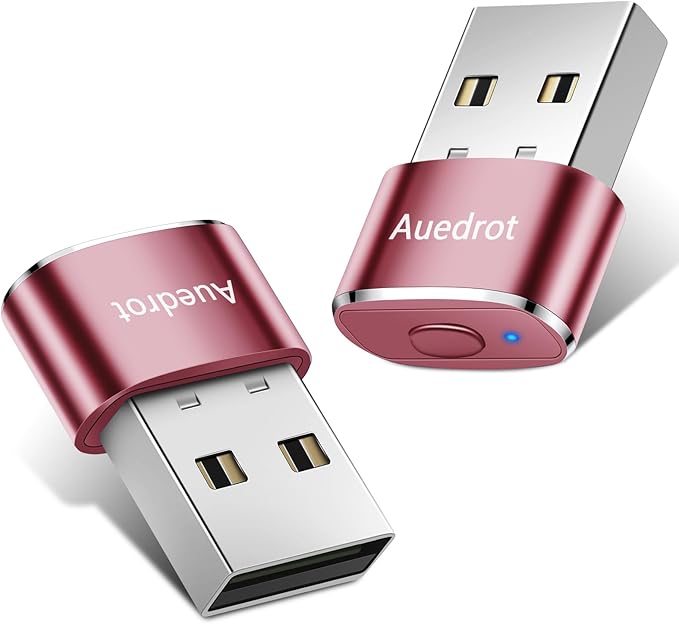 AUEDROT Mouse Jiggler Non-Detectable USB Mouse Mover with Switch Button, Metal Mouse Mover Automatic Mouse Jiggler with 2 Jiggler Modes, Plug & Play, Keeps Computer/Laptop Wake, Rose Gold, 2 Pieces
