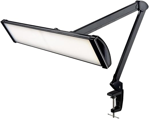 Neatfi 3500 Lumen Ultra LED Touch Control Workplace Light with Clamp, 45 W, 66 cm Wide Lamp, 5 Brightness Levels, 3 Light Modes, 540 SMD LEDs, Dimmable (CCT with Clamp, Black)