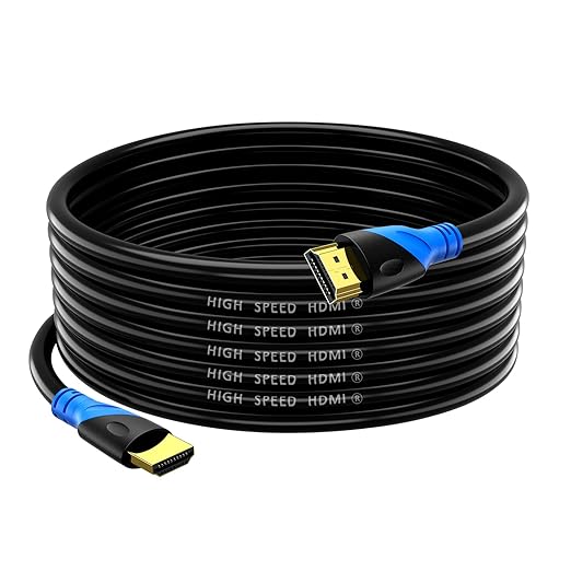 Rommisie 4K/60HZ HDMI Cable 12 m (HDMI 2.0, 18 Gbps) Ultra High Speed Gold-Plated Connectors, Ethernet Audio Return Video 4K, Full HD1080p, 3D Compatible Blu-Ray Laptop PS3 PS5 PS9 PC HDTV