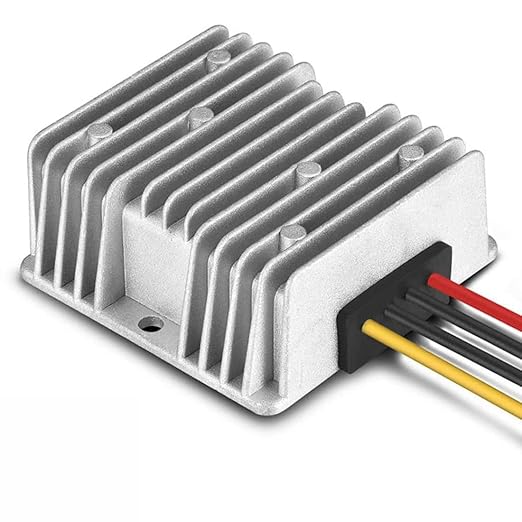 Greluma 1 Piece DC 8V-40V to 12V 5A 60W Automatic Step-Up Voltage Regulator Converter, IP68 Waterproof DC-DC 12V Voltage Stabilizer for Fan Motor