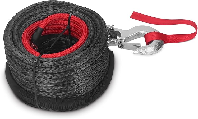 Synthetic Winch Rope, Synthetic Plastic Rope Winch Winches UV Proof Wear Resistant Forestry Rope Trailer Rope Vehicle Winch Truck ATV UTV 18740 Lbs 10 mm x 30 m